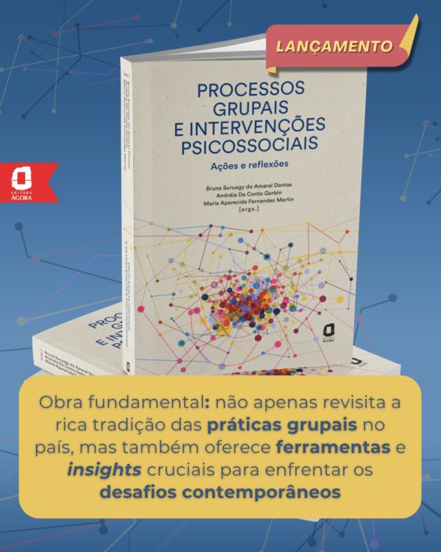 "Processos grupais e intervenções sociais - Ações e reflexões", lançamento da Ágora
Organizado por Maria Aparecida Fernandes Martin, Bruna Suruagy do Amaral Dantas e Andréia De Conto Garbin, este livro transcende a teoria, apresentando diversas experiências concretas em contextos de vulnerabilidade social. Da desconstrução do racismo em Centros para Crianças e Adolescentes (CCA) à reconstrução de existências em instituições de acolhimento para pessoas em situação de rua, cada capítulo ilustra a potência do grupo como espaço de coconstrução, conscientização e resistência.
A obra se aprofunda nas perspectivas teóricas e metodológicas dos processos grupais, dialogando com autores como Paulo Freire e Enrique Pichon-Rivière, e explora abordagens que vão do psicodrama à psicologia analítica. Contudo, seu grande diferencial reside na articulação entre a teoria e a prática transformadora, revelando como a intervenção psicossocial pode operar a partir do “comum”, desafiando a lógica individualizante e meritocrática que invisibiliza as opressões. 
Disponível também em eBook.
#psicodrama #processosgrupais #terapiadegrupo #psicologia #editoraagora #intervençõespsicossociais #processogrupal #psicologianalítica #psicologiaanalitica